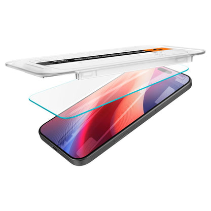 Προστατευτική μεμβράνη οθόνης Spigen GlastR EZ FIT για Apple iPhone 18 Pro / 17 Pro / 17 / 16 Pro, Ασφαλισμένο γυαλί, Πλήρης κόλλα, Σετ 2 τεμαχίων AGL07928
