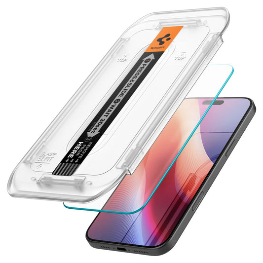 Spigen GlastR EZ FIT Screen Protector for Apple iPhone 18 Pro Max / 17 Pro Max, Tempered Glass, Full Glue, Set of 2 pieces AGL07907