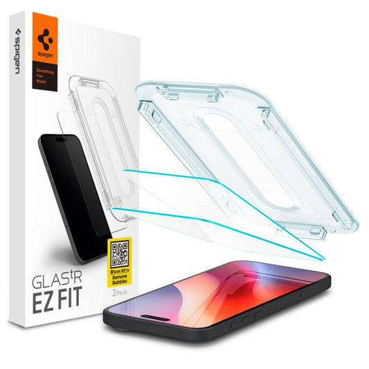 Προστατευτική μεμβράνη οθόνης Spigen GlastR EZ FIT για Apple iPhone 18 Pro Max / 17 Pro Max, Ασφαλισμένο γυαλί, Πλήρης κόλλα, Σετ 2 τεμαχίων AGL07907