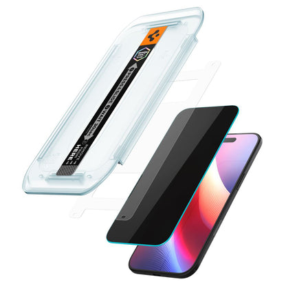 Spigen GlastR EZ FIT Privacy Screen Protector for Apple iPhone 17 Air, Tempered Glass, Full Glue, Set of 2 pieces AGL09862