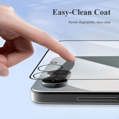 Lereach Exterior Screen Protector Film for Samsung Galaxy Z Flip8 F776 / Galaxy Z Flip7 F766, Tempered Glass, Full Glue, Set of 2 pieces, Black