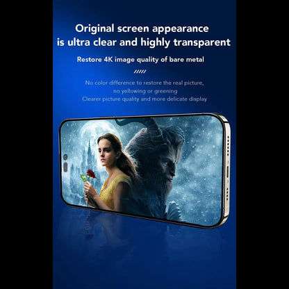 Anank 3X Reinforced Screen Protector Film for Apple iPhone 14 Pro, Tempered Glass, Full Glue, 2.5D, Black