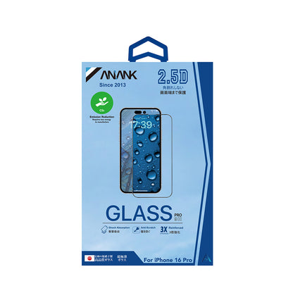 Anank 3X Reinforced Screen Protector for Apple iPhone 15 Pro, Tempered Glass, Full Glue, 2.5D, Black