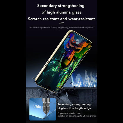 Anank Anti-Fingerprint Screen Protector Film for Apple iPhone 14 Pro Max, Tempered Glass, Full Glue, 2.5D, Black