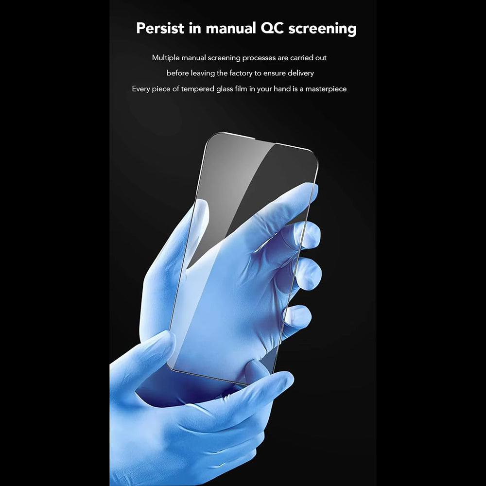 Anank Anti-Fingerprint Screen Protector for Apple iPhone 15 Pro Max, Tempered Glass, Full Glue, 2.5D, Black