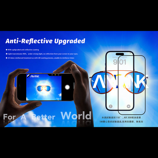 Προστατευτική Μεμβράνη Οθόνης Anank Anti Reflection για Apple iPhone 17, Ενισχυμένο Γυαλί, Full Glue, 2.5D, Μαύρη