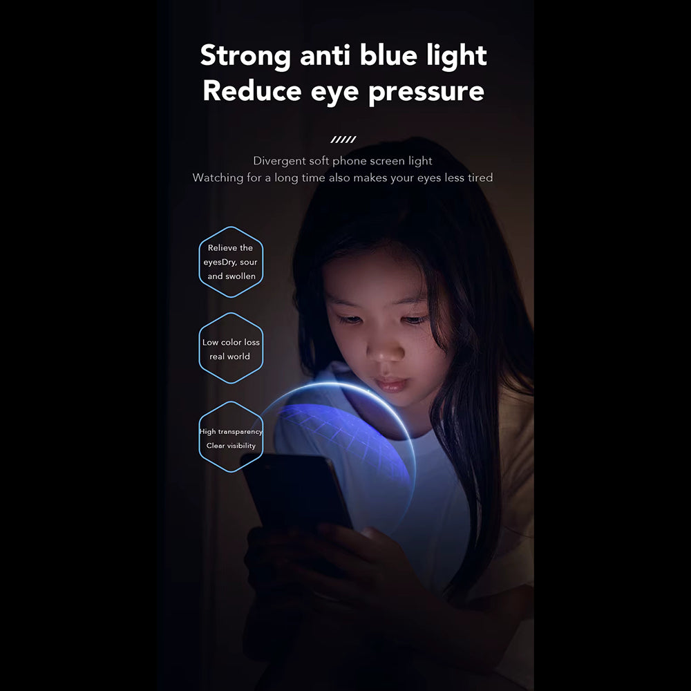 Anank 3X Reinforced Anti Blue Light Screen Protector for Apple iPhone 16 Pro Max, Tempered Glass, Full Glue, 2.5D, Black