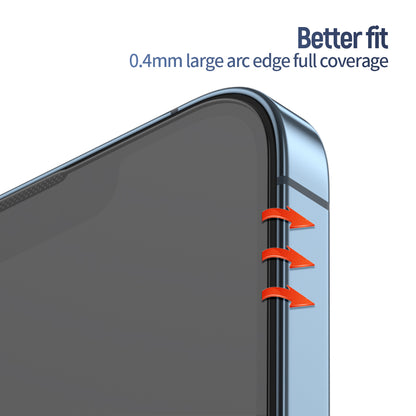 Blueo Anti-Reflective HD Screen Protector with Pro Applicator for Apple iPhone 16 Pro, Tempered Glass, Full Glue, Black