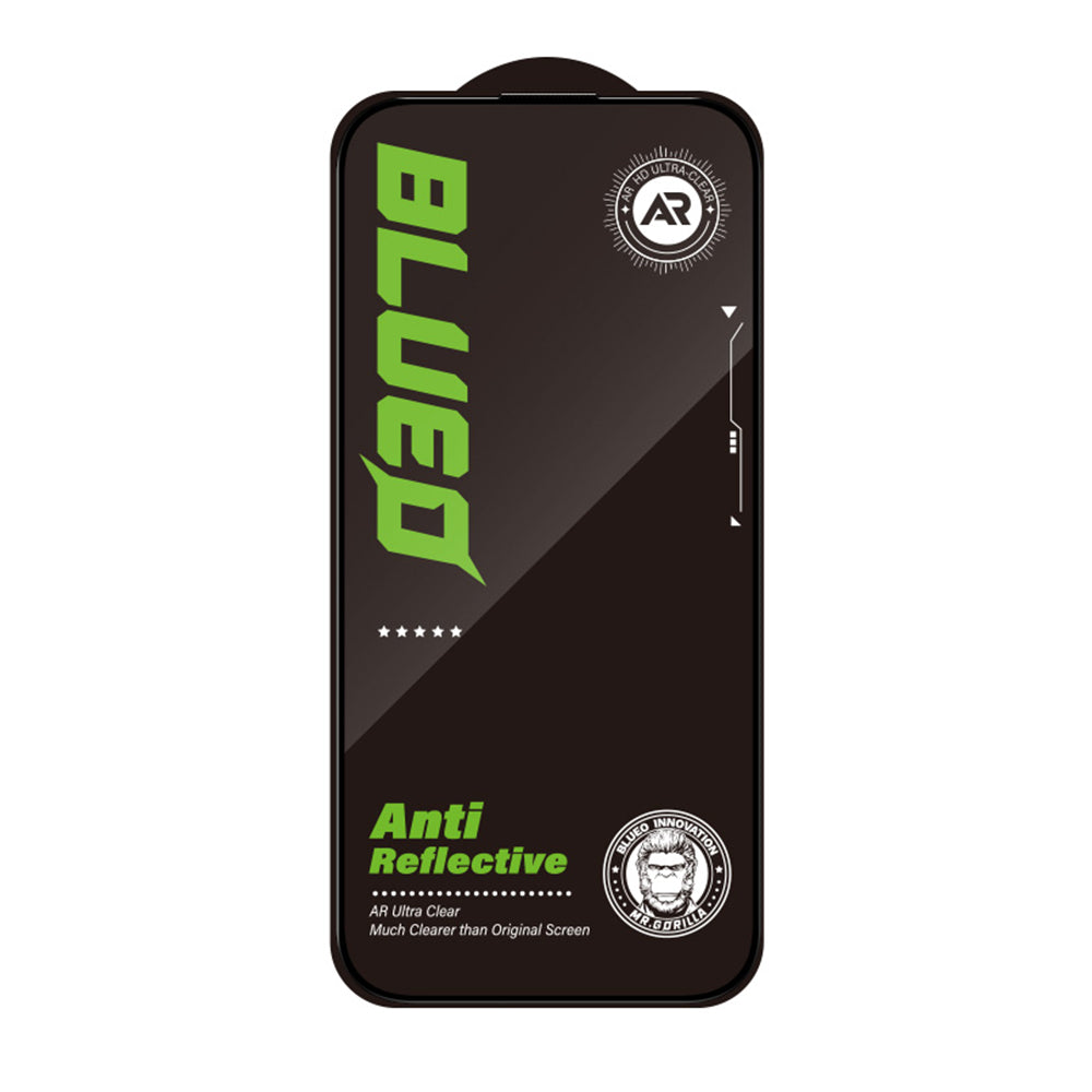 Blueo Anti-Reflective HD Screen Protector for Apple iPhone 16 Pro, Tempered Glass, Full Glue, Black