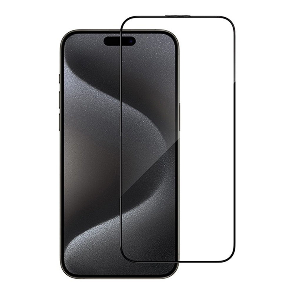Blueo Anti-Reflective HD Screen Protector for Apple iPhone 16 Pro, Tempered Glass, Full Glue, Black