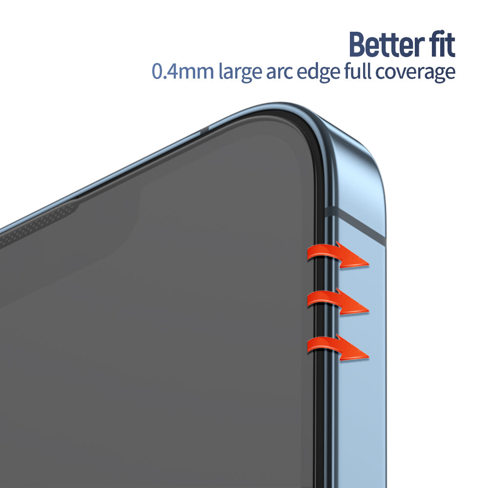 Blueo Anti-Reflective HD Screen Protector for Apple iPhone 16 Pro, Tempered Glass, Full Glue, Black