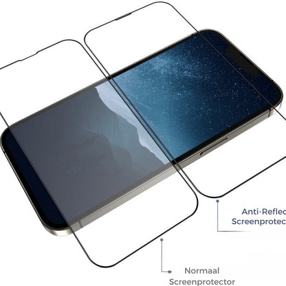 Blueo Anti-Reflective HD Screen Protector for Apple iPhone 16 Pro, Tempered Glass, Full Glue, Black