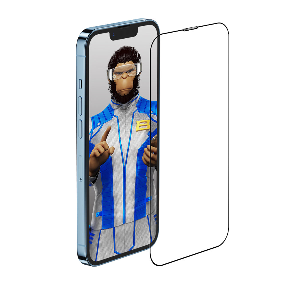 Blueo Anti-Reflective HD Screen Protector Film for Apple iPhone 17e / 16e / 14 / 13 Pro, Tempered Glass, Full Glue, Black