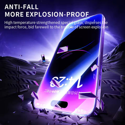 Blueo Anti-Static HD Screen Protector Film for Apple iPhone 16 / 15, Tempered Glass, Full Glue, Black