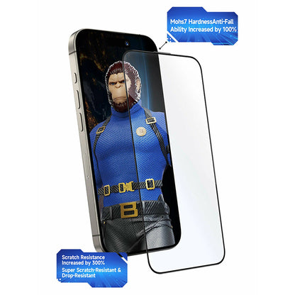 Blueo Crystal Anti-Scratch Screen Protector with Applicator for Apple iPhone 18 Pro / 17 Pro / 17 / 16 Pro, Tempered Glass, Full Glue, Black