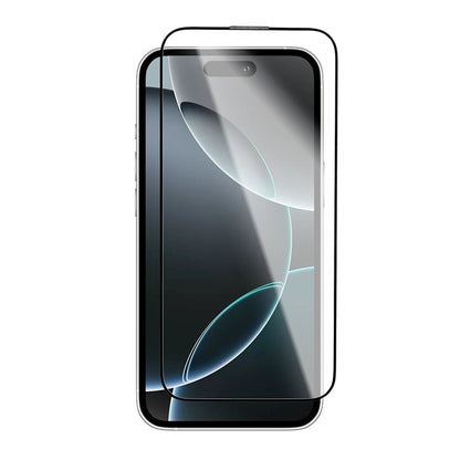 Blueo Crystal Anti-Scratch Screen Protector for Apple iPhone 15 Pro, Tempered Glass, Full Glue, Black