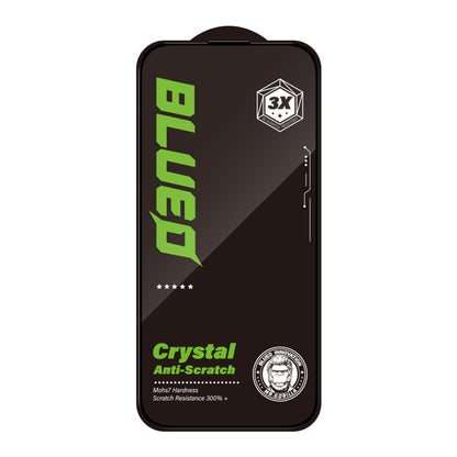 Blueo Crystal Anti-Scratch Screen Protector for Apple iPhone 16 Pro, Tempered Glass, Full Glue, Black