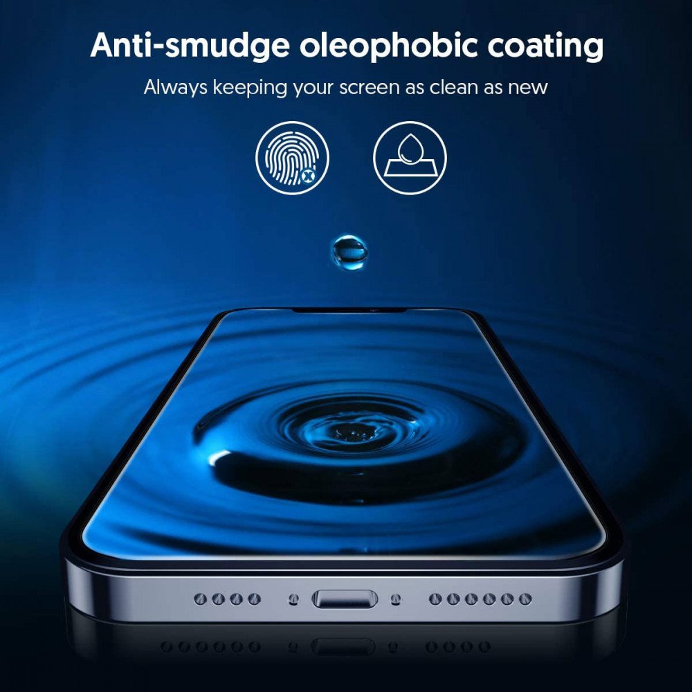 Blueo Silk HD Screen Protector for Apple iPhone 12 Pro, Tempered Glass, Full Glue, Set of 5 pieces, 2.5D, Black