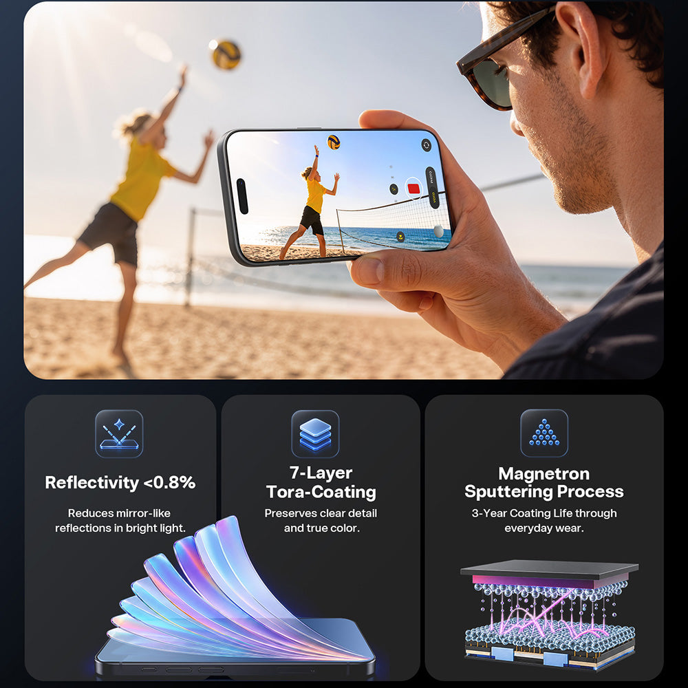 Προστατευτική μεμβράνη οθόνης Torras OrigArmor για Apple iPhone 18 Pro Max / 17 Pro Max, Ενισχυμένο γυαλί, Πλήρης κόλλα