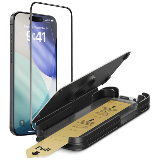 Προστατευτική μεμβράνη οθόνης ESR UltraFit Armorite Pro για Apple 17 Pro Max, Ασφαλισμένο γυαλί, Πλήρης κόλλα, Μαύρο