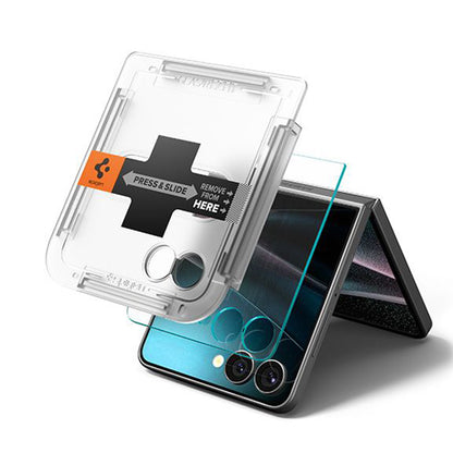 Spigen GlastR EZ FIT Exterior Screen Protector for Samsung Galaxy Z Flip8 F776, Tempered Glass, Full Glue, Set of 2 pieces