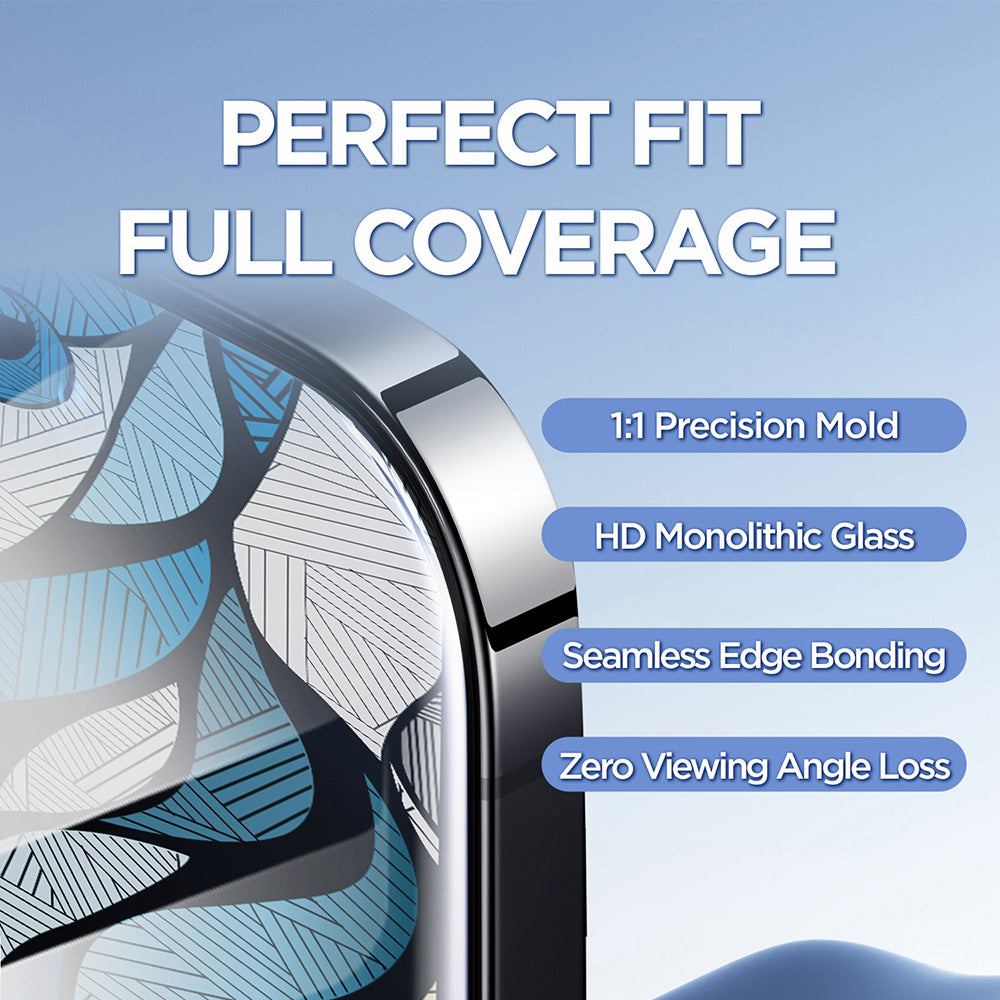 Lito D+ Max 4K Screen Protector for Apple iPhone 17 / 16 Pro, Tempered Glass, Full Glue, Black