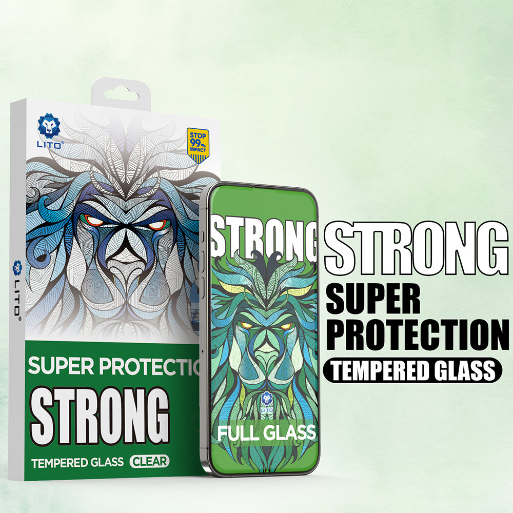 Lito D+ Max Strong Screen Protector for Apple iPhone 17 Air, Tempered Glass, Full Glue, Black
