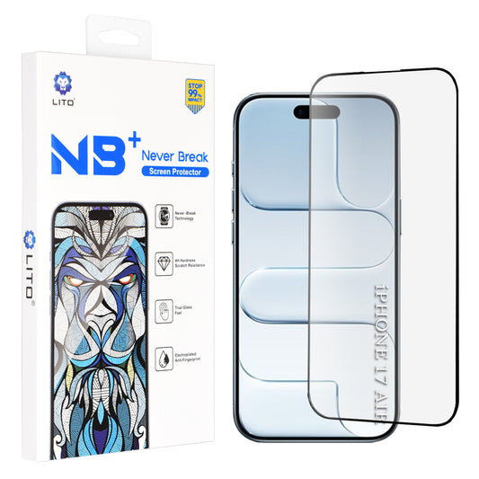 Προστατευτική Μεμβράνη Οθόνης Lito NB για Apple iPhone 17 Air, Ενισχυμένο Γυαλί, Full Glue, Μαύρη