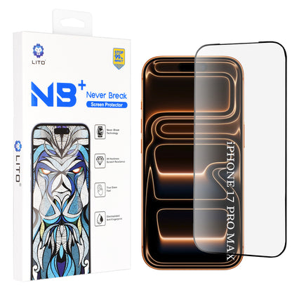 Lito NB Screen Protector Film for Apple iPhone 18 Pro Max / 17 Pro Max, Tempered Glass, Full Glue, Black