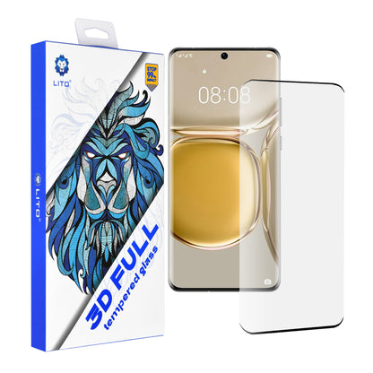 Lito Screen Protector Film for Huawei P50 Pro, Tempered Glass, Full Glue, 3D, Black