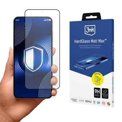 Matte Screen Protector 3MK Max for Samsung Galaxy S26 S942, Tempered Glass, Full Glue, Black
