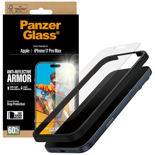 Προστατευτική μεμβράνη οθόνης Matte PanzerGlass Armor EasyAligner για Apple 17 Pro Max, Ασφαλισμένο Γυαλί, Πλήρης Κόλλα