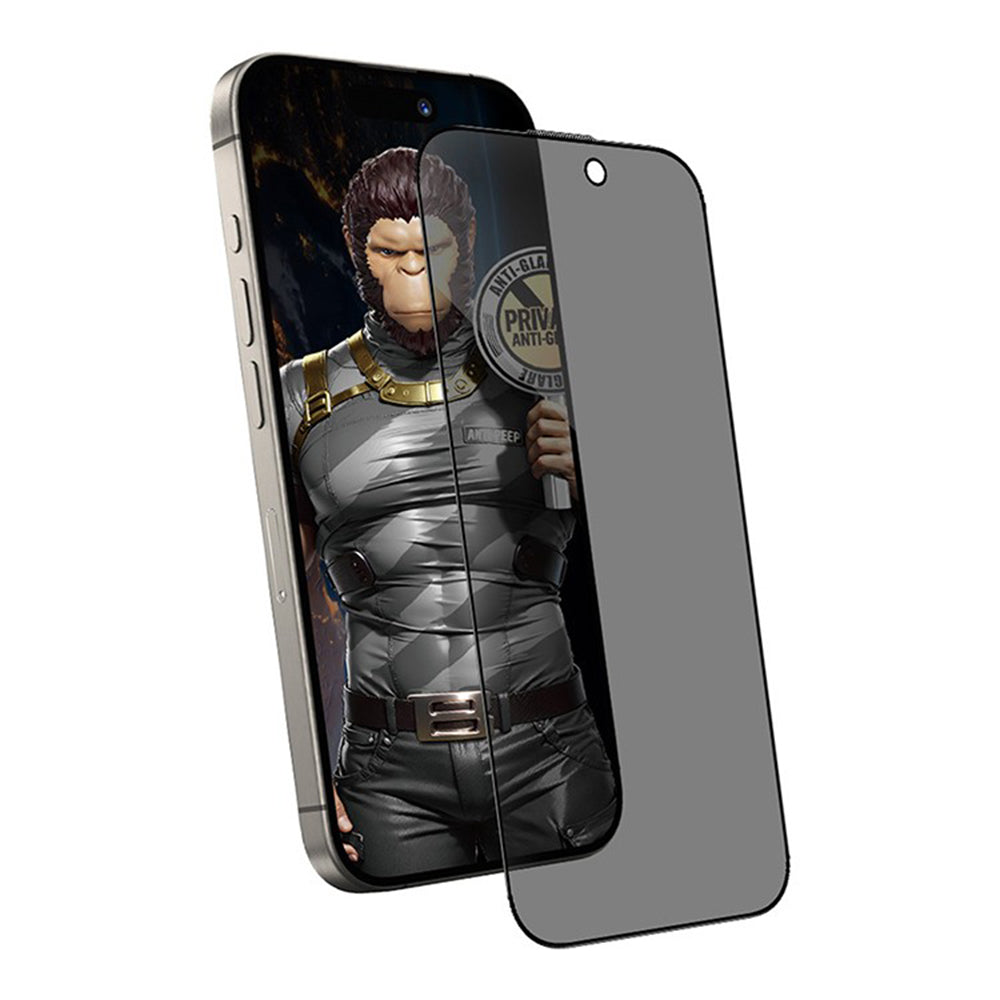 Matte Privacy Blueo Anti-Peep Screen Protector for Apple iPhone 15 Pro Max, Tempered Glass, Full Glue