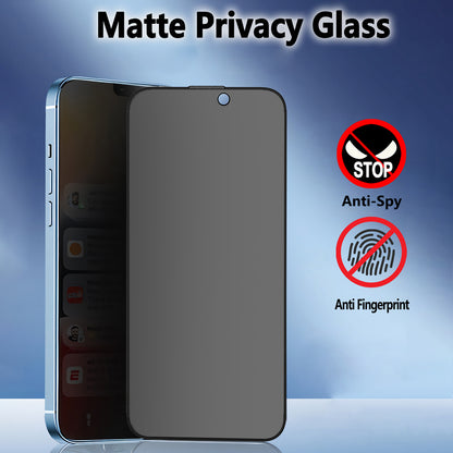 Matte Privacy Blueo Anti-Peep Screen Protector for Apple iPhone 15 Pro Max, Tempered Glass, Full Glue
