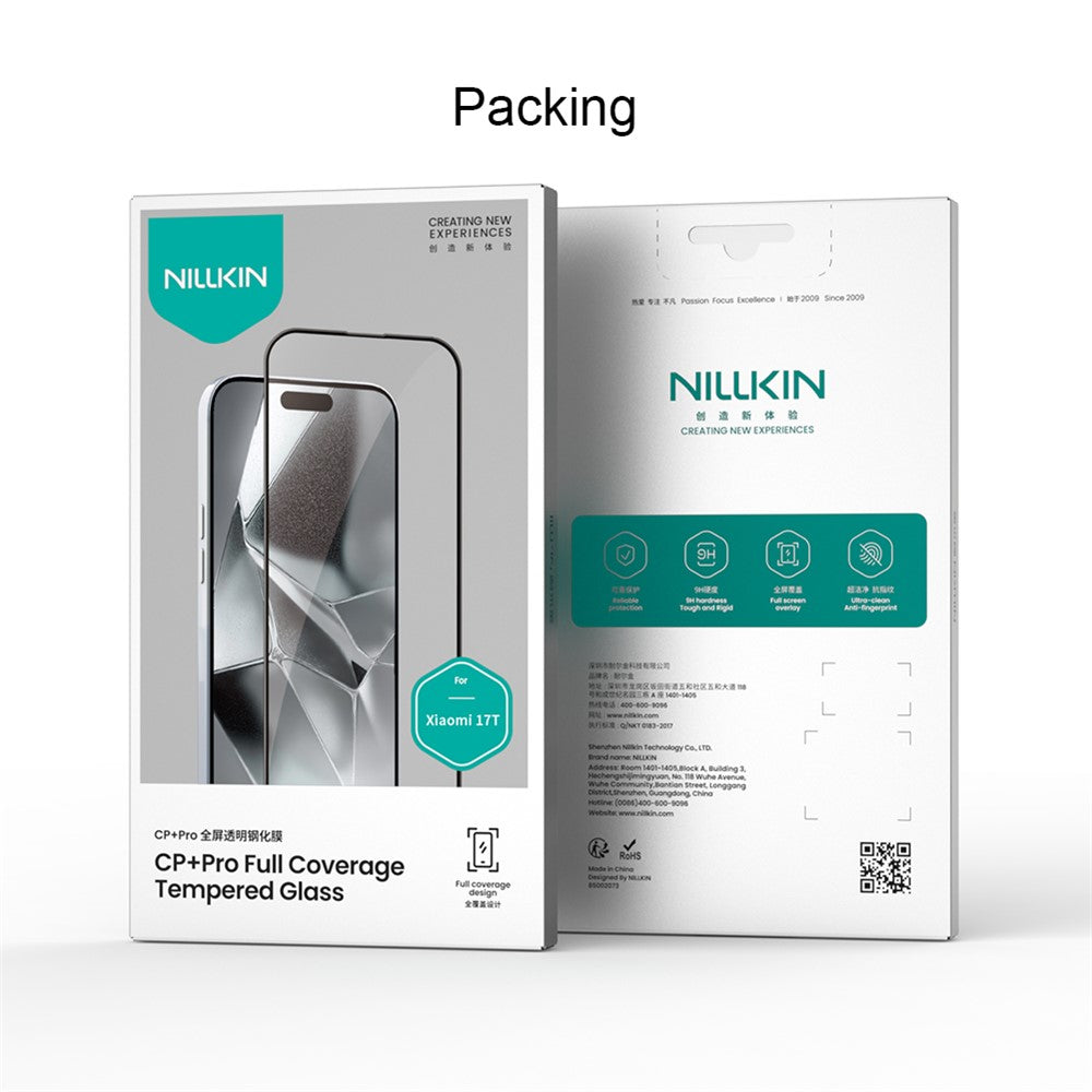Nillkin CP+ Pro Screen Protector for Xiaomi 17T, Tempered Glass, Full Glue, Black