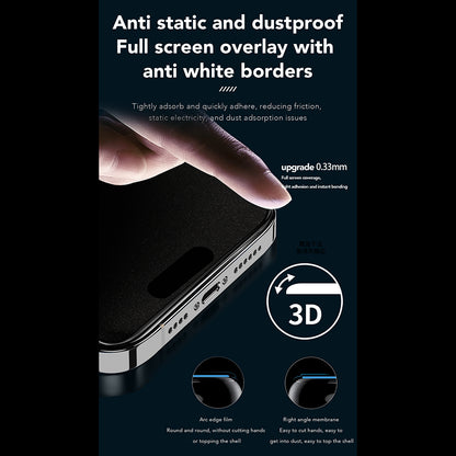 Anank 1X Reinforced 360 Privacy Screen Protector for Apple iPhone 16, Tempered Glass, Full Glue, 2.5D