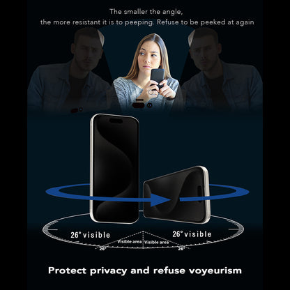 Anank 1X Reinforced 360 Privacy Screen Protector for Apple iPhone 16, Tempered Glass, Full Glue, 2.5D