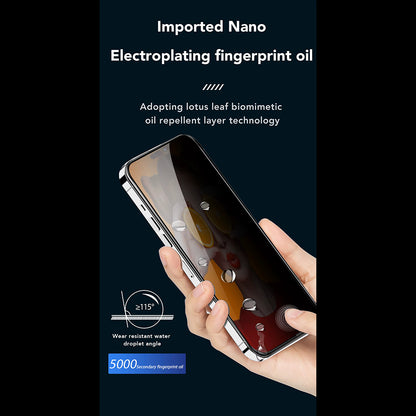 Προστατευτική μεμβράνη οθόνης Privacy Anank 2X Ενισχυμένη για Apple iPhone 15 Pro Max, Ασφαλισμένο Γυαλί, Πλήρης Κόλλα, 2.5D