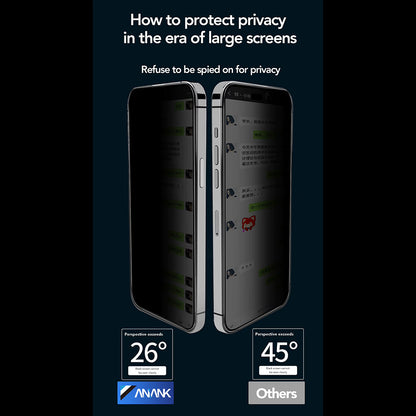 Anank 5X Reinforced Privacy Screen Protector Applicator for Apple iPhone 17, Tempered Glass, Full Glue, 2.5D