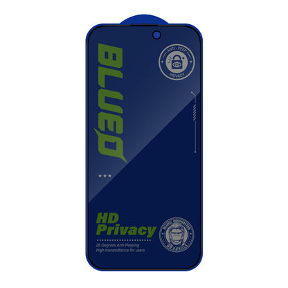Blueo Anti-Peep Privacy Screen Protector for Apple iPhone 14 Pro, Tempered Glass, Full Glue