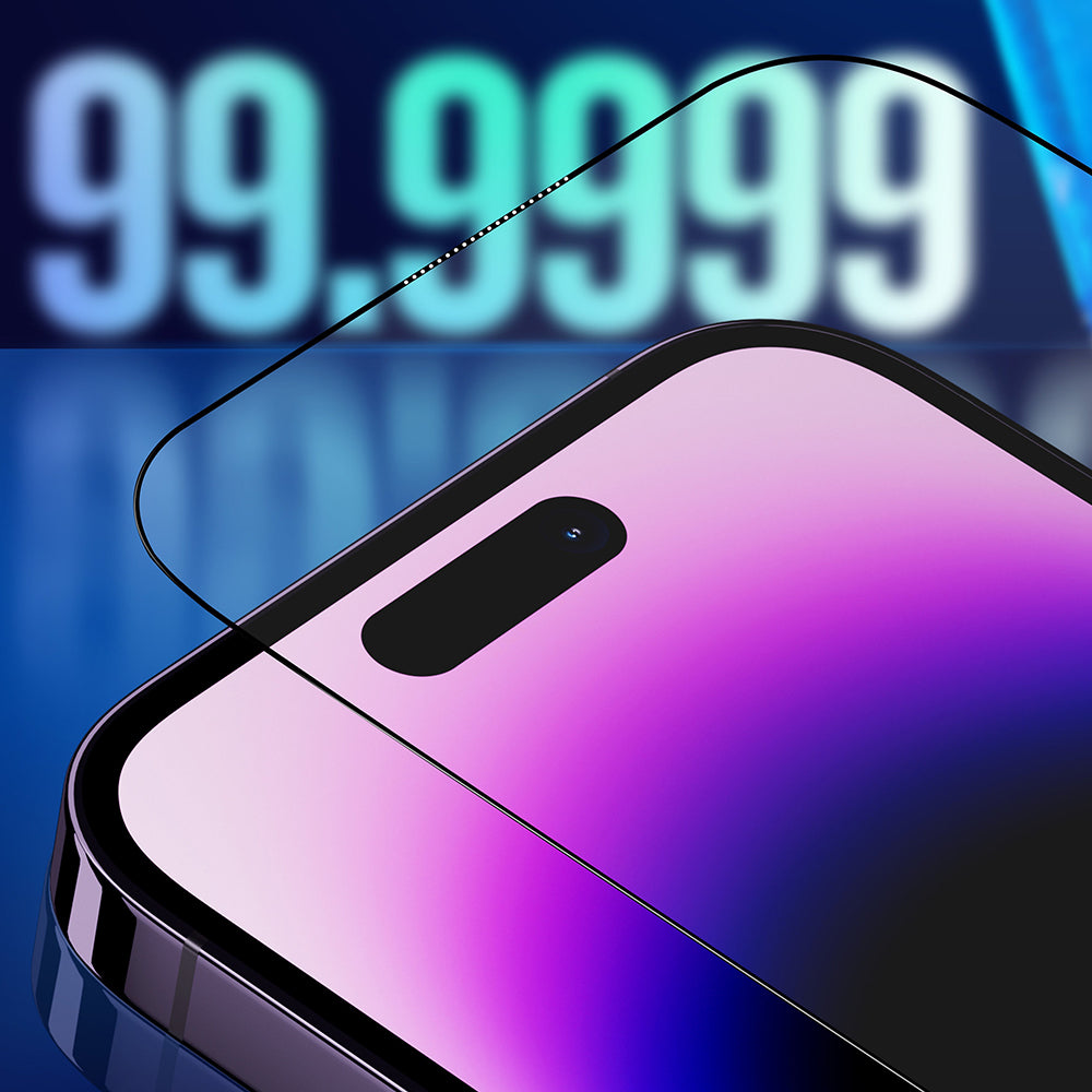 Privacy Screen Protector Blueo Sapphire Applicator Pro for Apple 17 Pro Max / 16 Pro Max, Tempered Glass, Full Glue