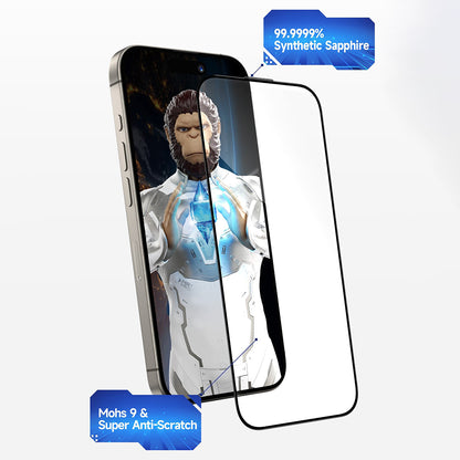 Privacy Screen Protector Blueo Sapphire Applicator Pro for Apple 17 Pro Max / 16 Pro Max, Tempered Glass, Full Glue