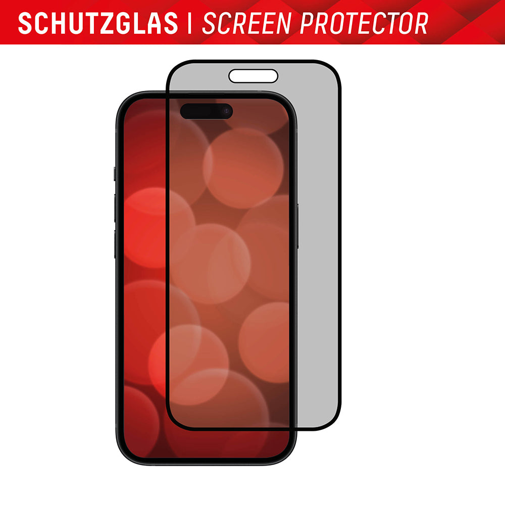 Privacy Screen Protector Displex Real Glass for Apple iPhone 16 Plus, Tempered Glass, Full Glue