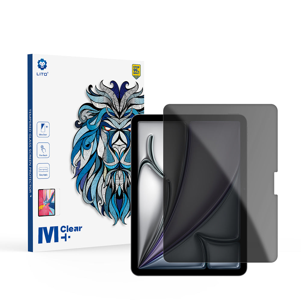 Lito Classic Privacy Screen Protector for Apple iPad Air 11 (2026) / Air 11 (2025), Tempered Glass, Full Glue, 2.5D