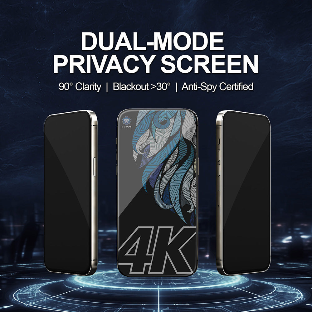 Privacy Screen Protector Lito D+ Max 4K for Apple 17 Pro Max, Tempered Glass, Full Glue