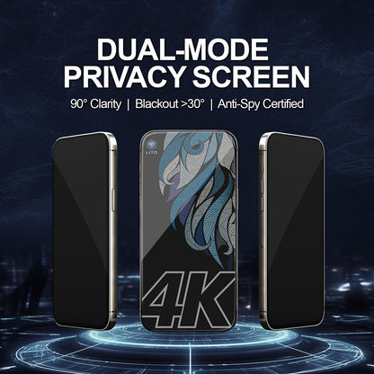 Privacy Screen Protector Lito D+ Max 4K for Apple 17 Pro Max, Tempered Glass, Full Glue