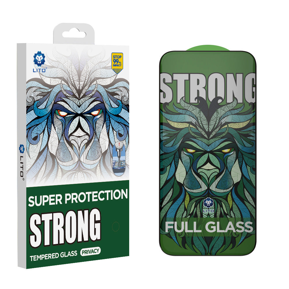 Privacy Screen Protector Lito D+ Max Strong for Apple iPhone 17 / 16 Pro, Tempered Glass, Full Glue