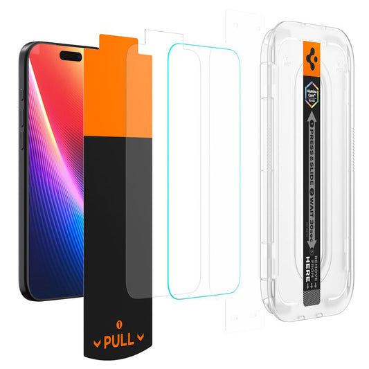 Προστατευτική Μεμβράνη Οθόνης Privacy Spigen GlastR EZ FIT Pro για Apple iPhone 17 Pro / 17 / 16 Pro, Ενισχυμένο Γυαλί, Full Glue AGL10098