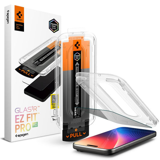 Προστατευτική Μεμβράνη Οθόνης Privacy Spigen GlastR EZ FIT Pro για Apple iPhone 17 Pro / 17 / 16 Pro, Ενισχυμένο Γυαλί, Full Glue AGL10098