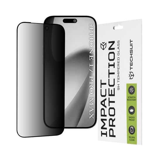 Privacy Techsuit Screen Protector for Apple 17 Pro Max, Tempered Glass, Full Glue, 111D